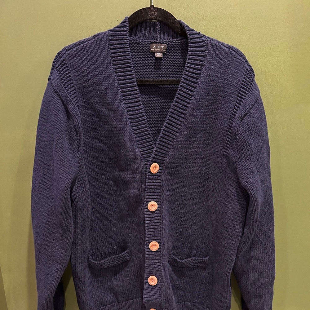 J. Crew Mens Cotton Knit Chunky Cardigan